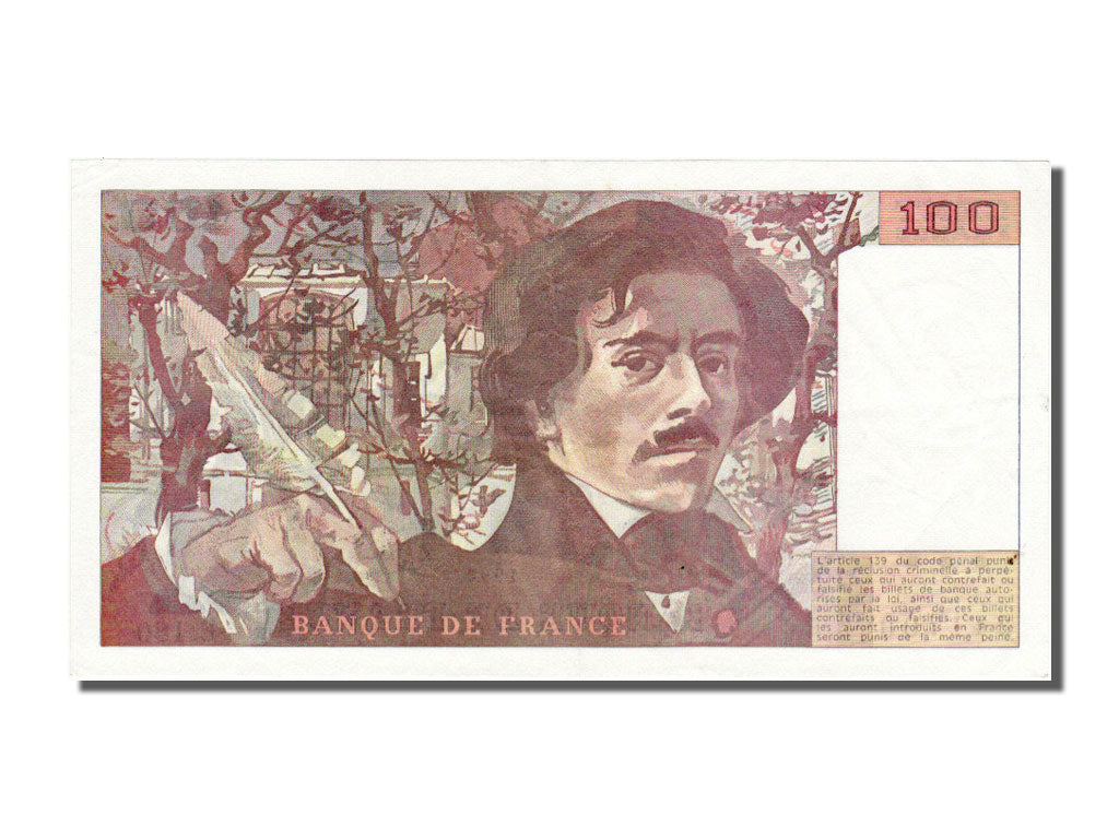 Banknote, France, 100 Francs, 100 F 1978-1995 ''Delacroix'', 1990, UNC(60-62)
