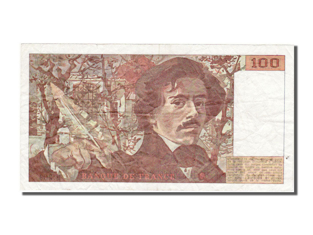 Banknote, France, 100 Francs, 100 F 1978-1995 ''Delacroix'', 1991, VF(30-35)