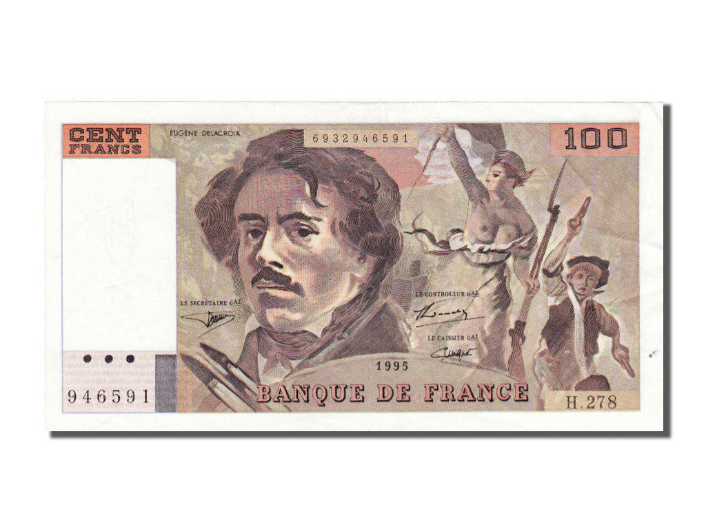 France, 100 Francs, 100 F 1978-1995 ''Delacroix'', 1995, KM #154h, UNC(60-62),..