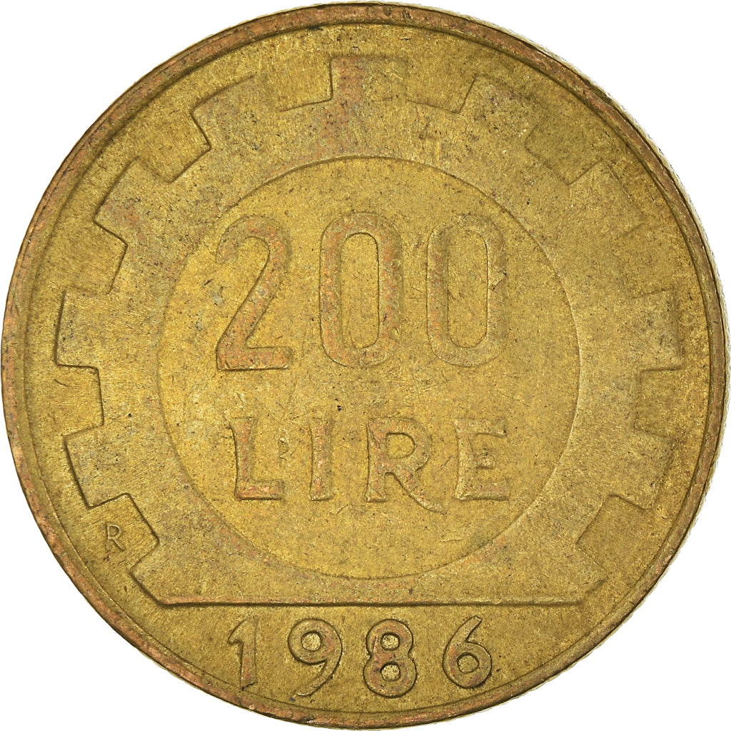 Moneda, Italia, 200 Lire, 1986