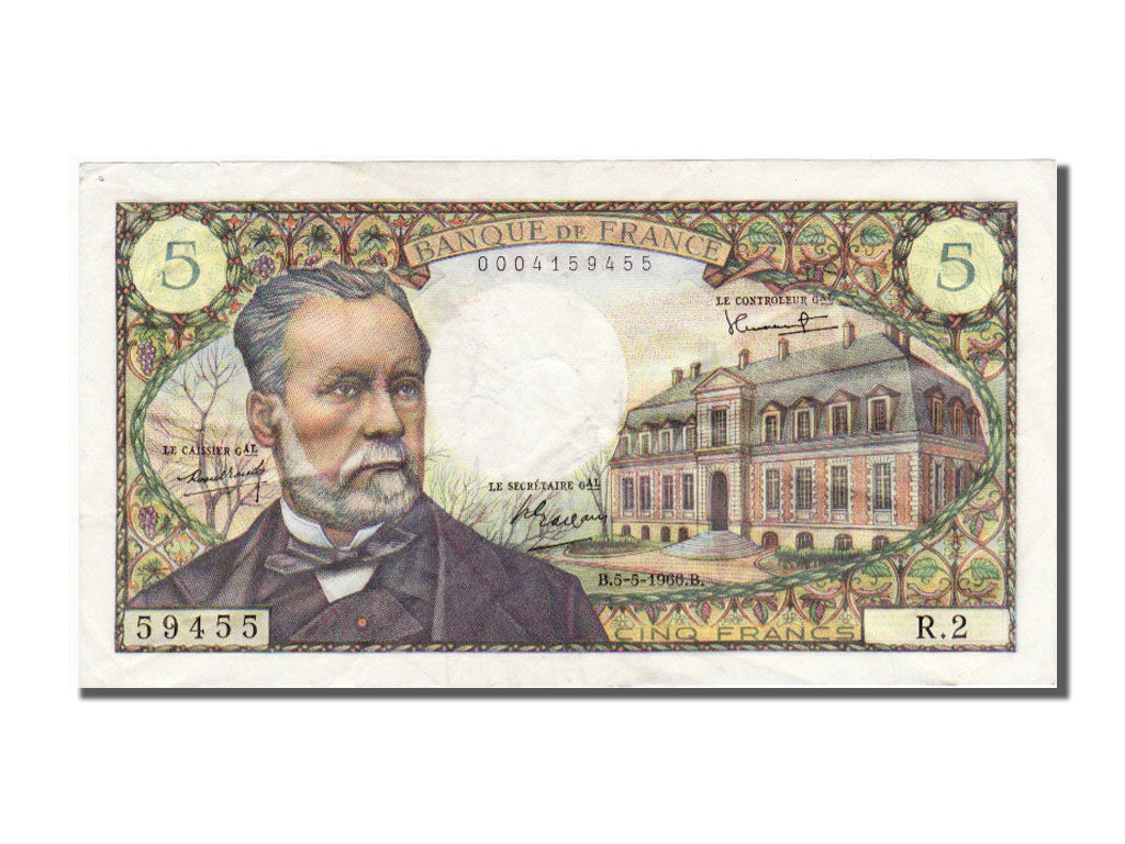 France, 5 Francs, 5 F 1966-1970 ''Pasteur'', 1966, KM #146a, 1966-05-05,...