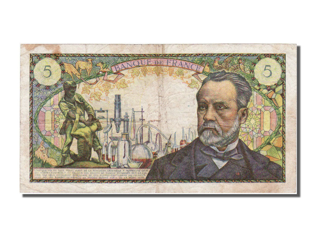 France, 5 Francs, 5 F 1966-1970 ''Pasteur'', 1966, KM #146a, 1966-07-07,...