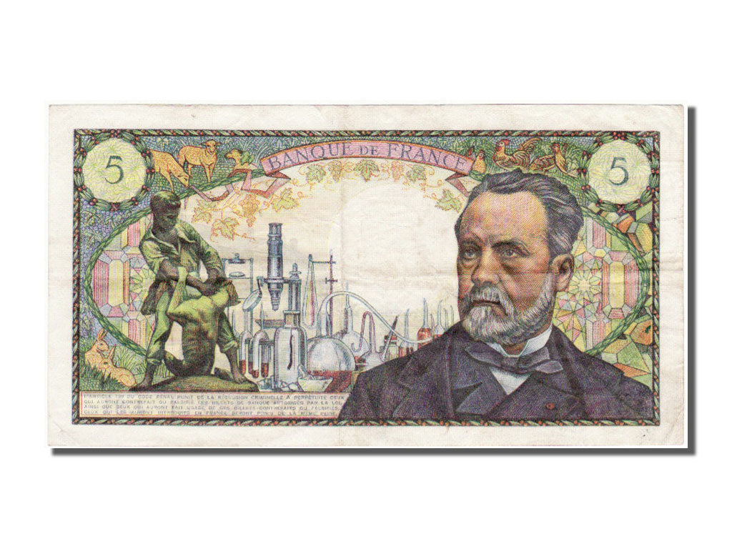 France, 5 Francs, 5 F 1966-1970 ''Pasteur'', 1966, KM #146a, 1966-09-01,...