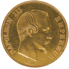 FRANCE, Napoléon III, 100 Francs, 1858, Paris, KM #786.1, AU(50-53), Gold, G...