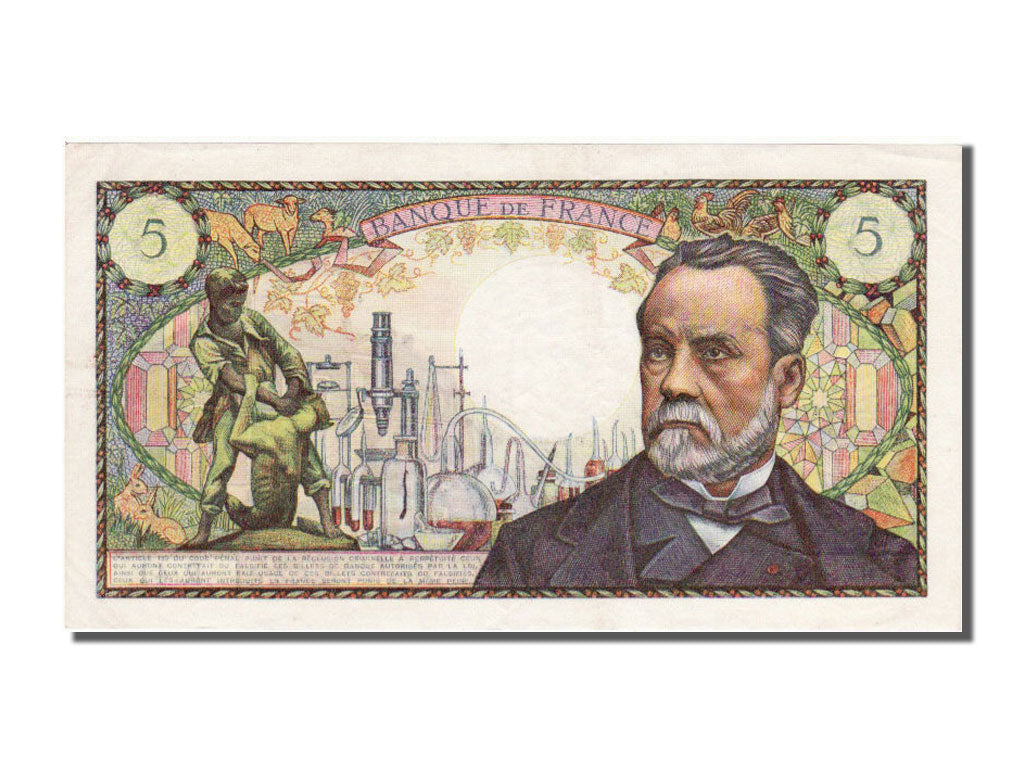 Banknote, France, 5 Francs, 5 F 1966-1970 ''Pasteur'', 1966, 1966-11-04