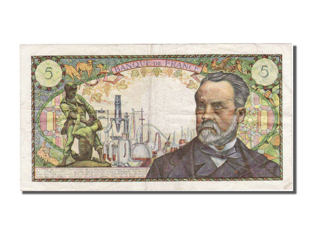 France, 5 Francs, 5 F 1966-1970 ''Pasteur'', 1967, KM #146b, 1967-05-05,...