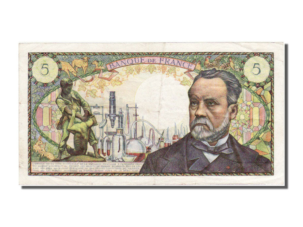 Francia, 5 Francs, 5 F 1966-1970 ''Pasteur'', 1967, KM:146b, 1967-12-07, BB+,...