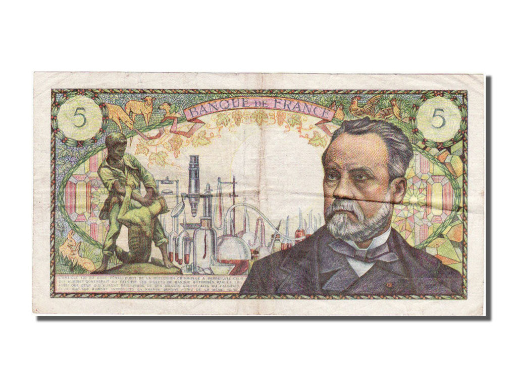 France, 5 Francs, 5 F 1966-1970 ''Pasteur'', 1967, KM #146b, 1967-12-07,...