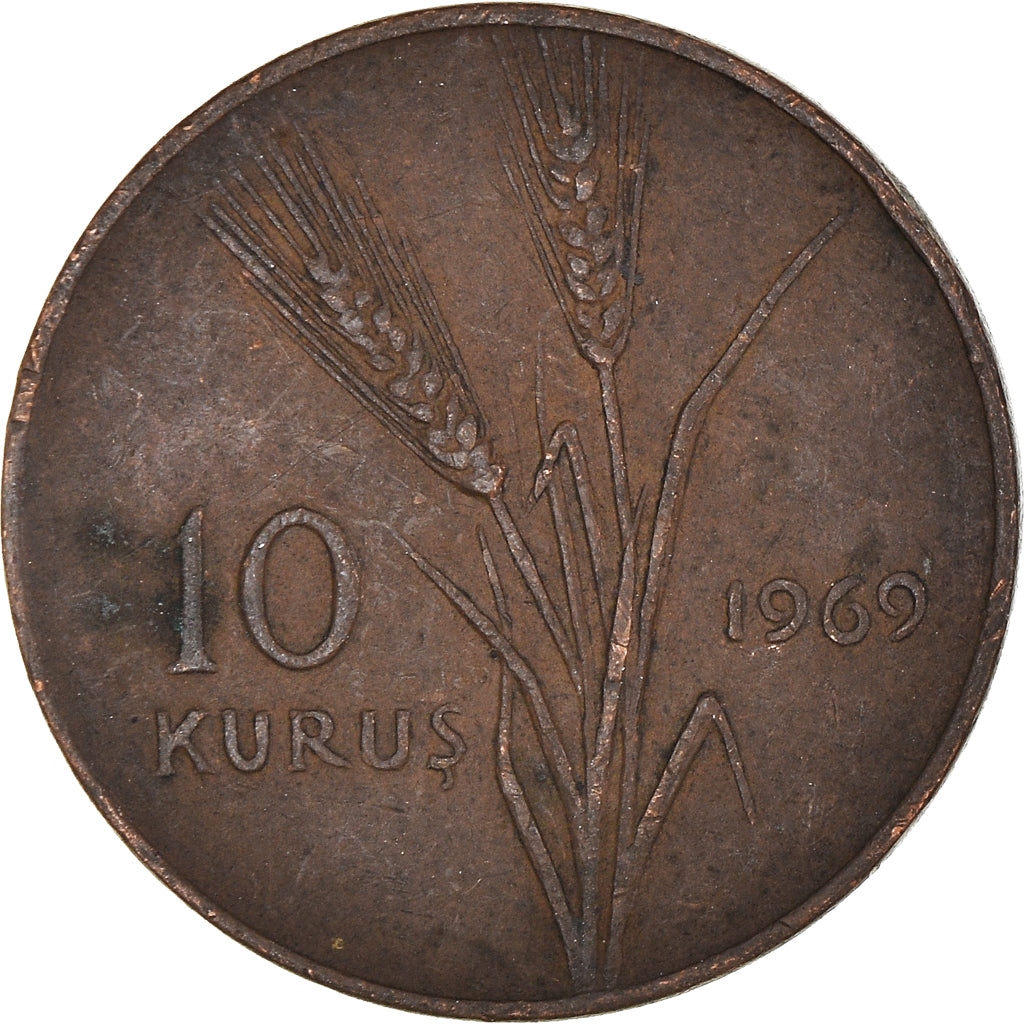 Moneda, Turquía, 10 Kurus, 1969