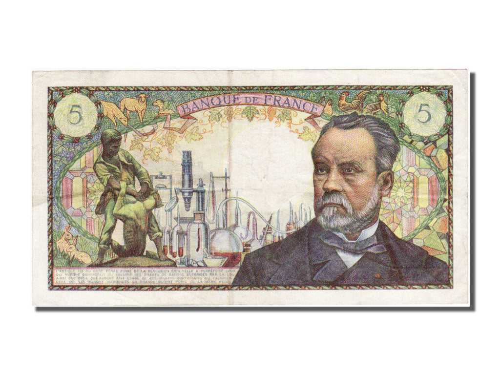 France, 5 Francs, 5 F 1966-1970 ''Pasteur'', 1969, KM #146b, 1969-06-05,...