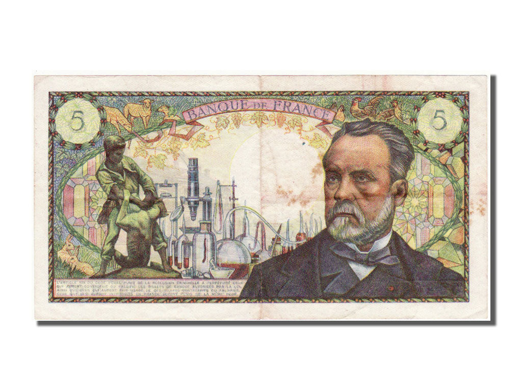 France, 5 Francs, 5 F 1966-1970 ''Pasteur'', 1969, KM #146b, 1969-06-05,...