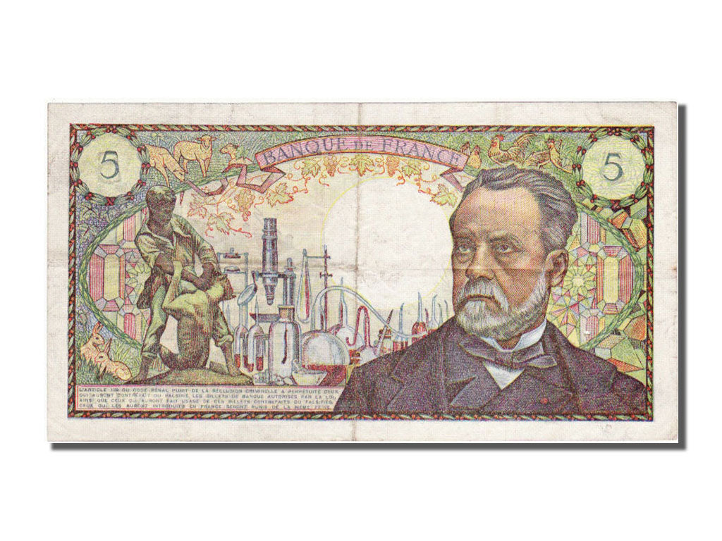 France, 5 Francs, 5 F 1966-1970 ''Pasteur'', 1970, KM #146b, 1970-01-08,...