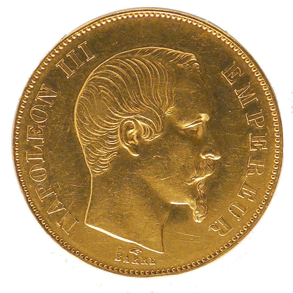 FRANCE, Napoléon III, 50 Francs, 1855, Paris, KM #785.1, EF(40-45), Gold, Gadour