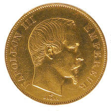 FRANCE, Napoléon III, 50 Francs, 1855, Paris, KM #785.1, EF(40-45), Gold, Gadour