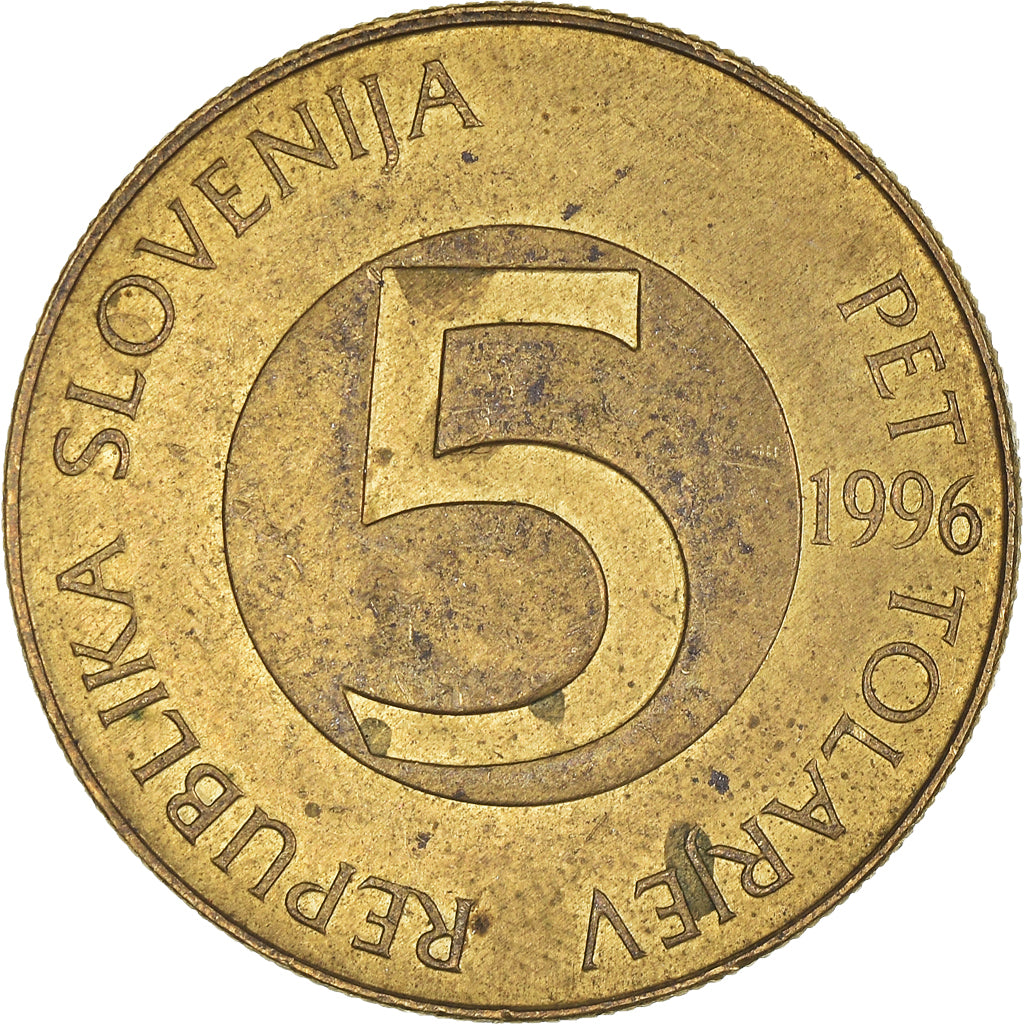 Moneta, Słowenia, 5 Tolarjev, 1996