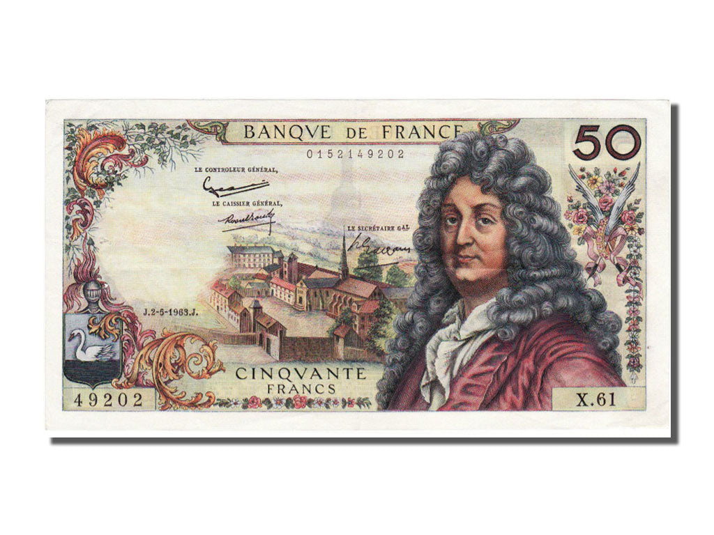 Banknote, France, 50 Francs, 50 F 1962-1976 ''Racine'', 1963, 1963-05-02
