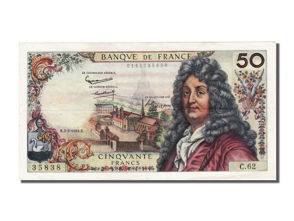 France, 50 Francs, 50 F 1962-1976 ''Racine'', 1963, KM #148a, 1963-05-02,...