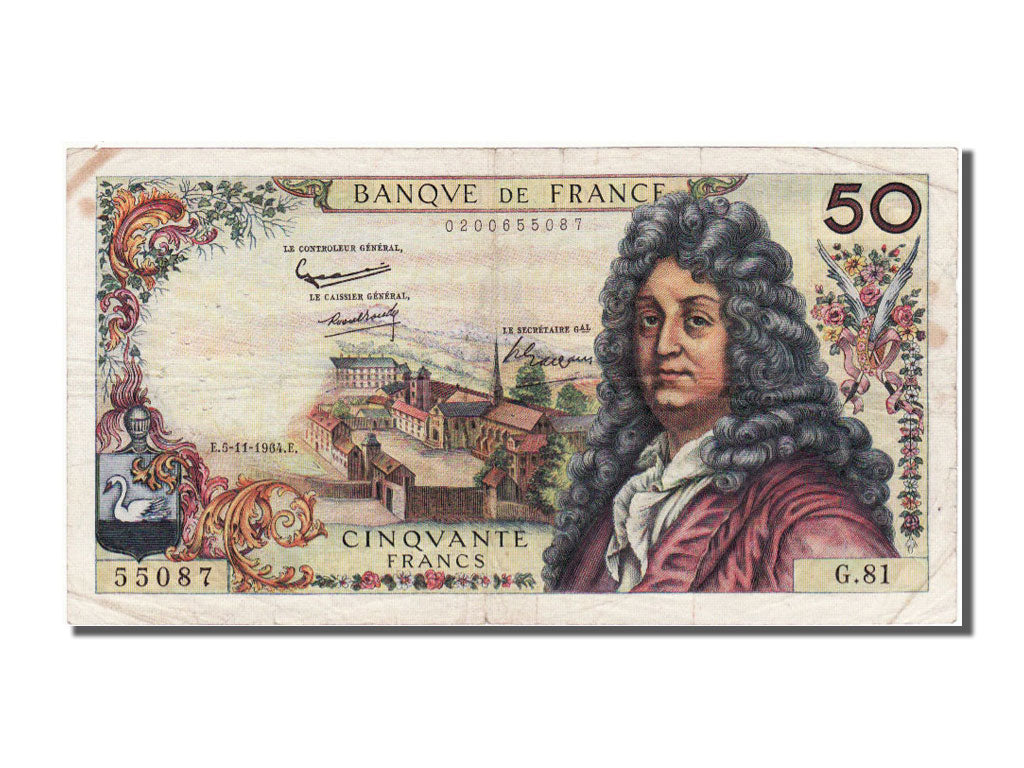 Francia, 50 Francs, 50 F 1962-1976 ''Racine'', 1964, KM:148a, 1964-11-05, MB,...