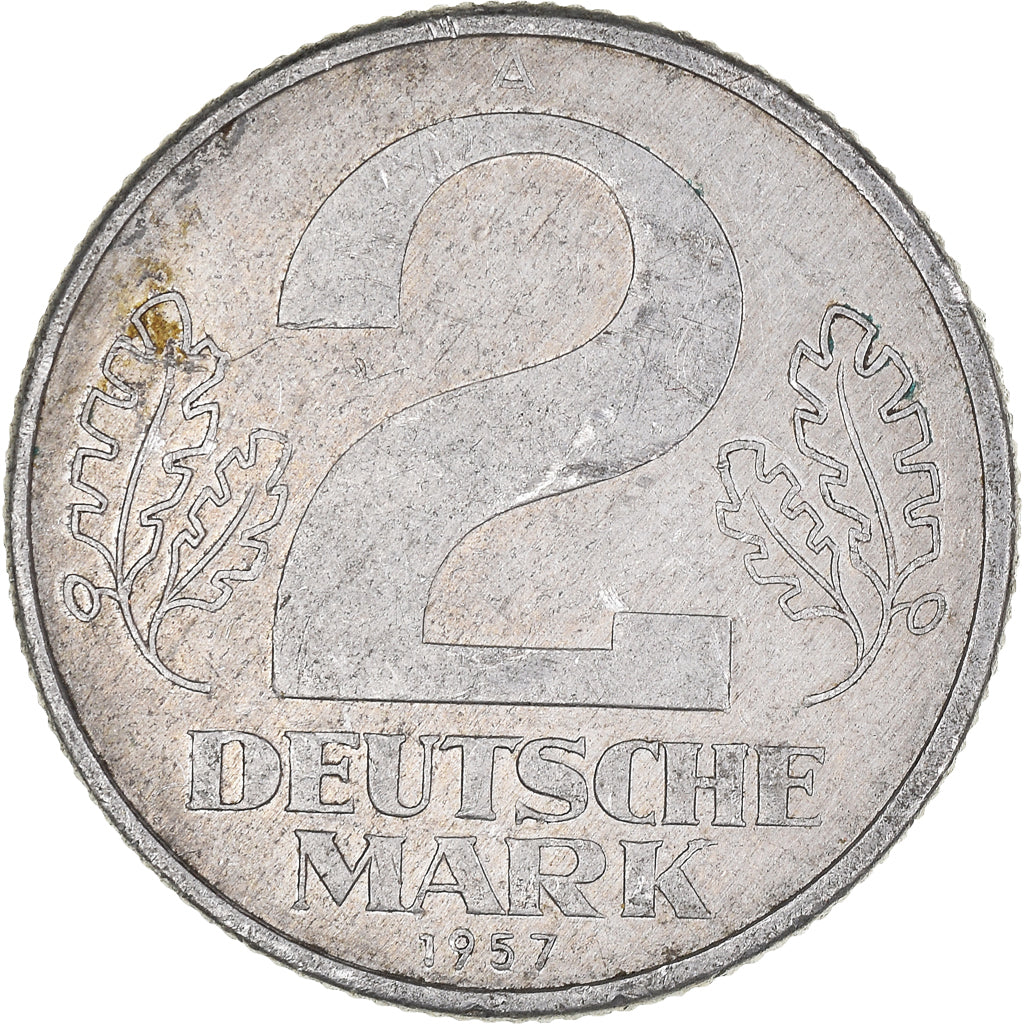 Moeda, ALEMANHA - REPÚBLICA DEMOCRÁTICA, 2 Mark, 1957