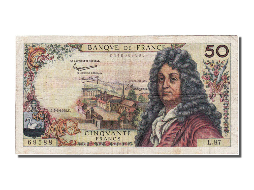 FRANCE, 50 Francs, 1965, KM #148a, 1965-03-04, VF(20-25), Fayette #64.8