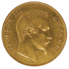 Francia, Napoleon III, Napoléon III, 50 Francs, 1857, Paris, MB+, Oro, KM:78...