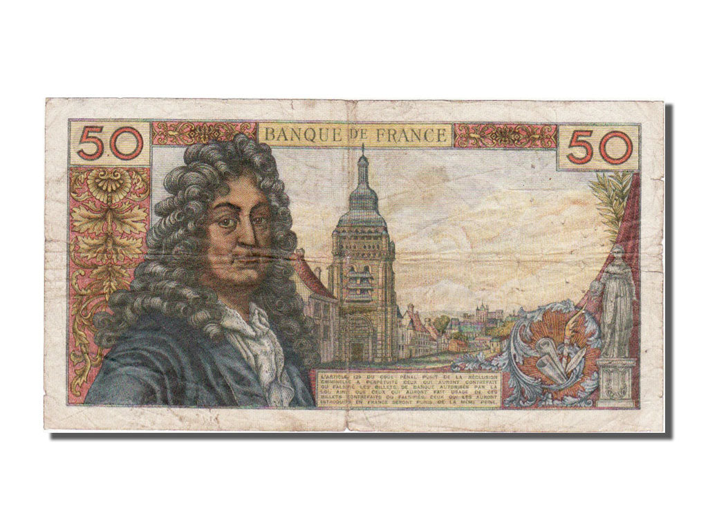 FRANCE, 50 Francs, 1968, KM #148c, 1968-10-03, VF(20-25), Fayette #64.12