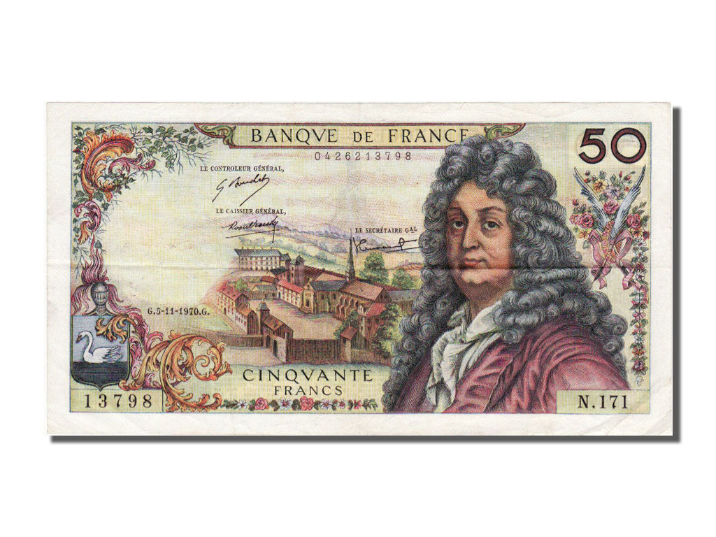 France, 50 Francs, 50 F 1962-1976 ''Racine'', 1970, KM #148c, 1970-11-05,...