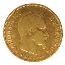 FRANCE, Napoléon III, 10 Francs, 1858, Strasbourg, KM #784.4, VF(30-35), Gold, G