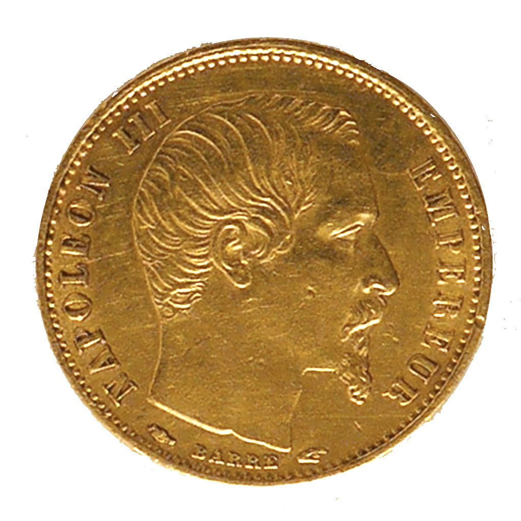 FRANCE, 5 Francs, 1854, Paris, AU(55-58), Gold, Gadoury #1000, 1.61