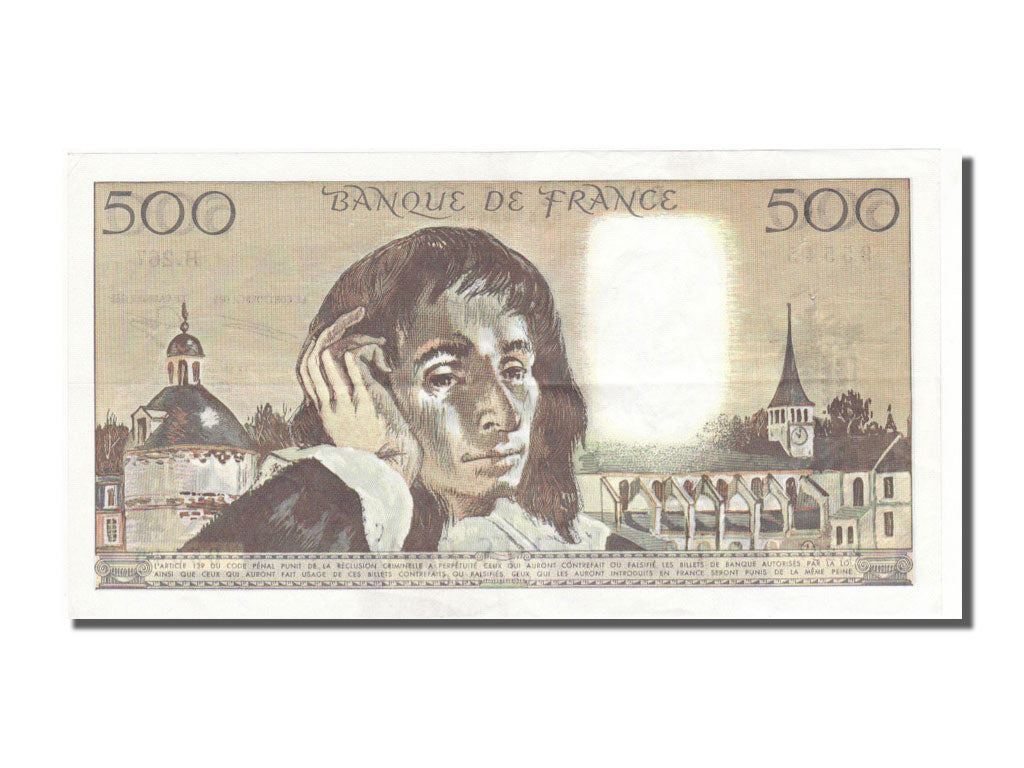 France, 500 Francs, 500 F 1968-1993 ''Pascal'', 1987, KM #156f, 1987-11-05,...