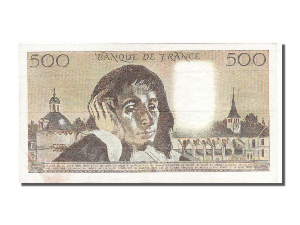 France, 500 Francs, 500 F 1968-1993 ''Pascal'', 1987, KM #156f, 1987-11-05,...