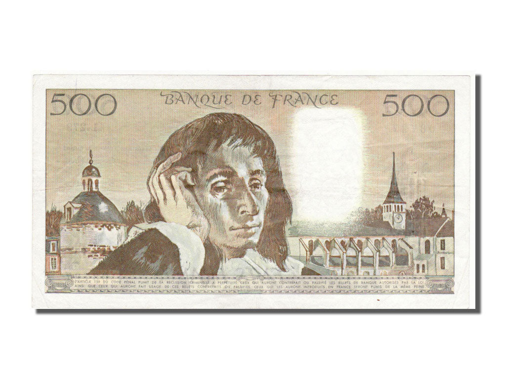 France, 500 Francs, 500 F 1968-1993 ''Pascal'', 1988, KM #156g, 1988-05-05,...