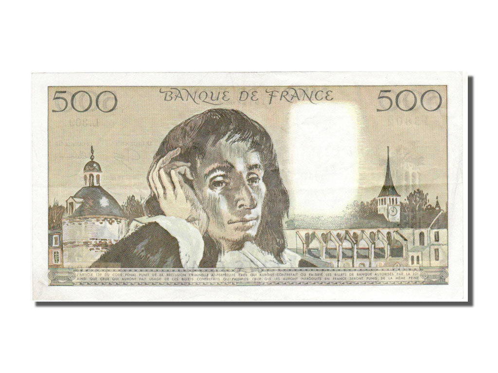 Banknote, France, 500 Francs, 500 F 1968-1993 ''Pascal'', 1990, 1990-02-01