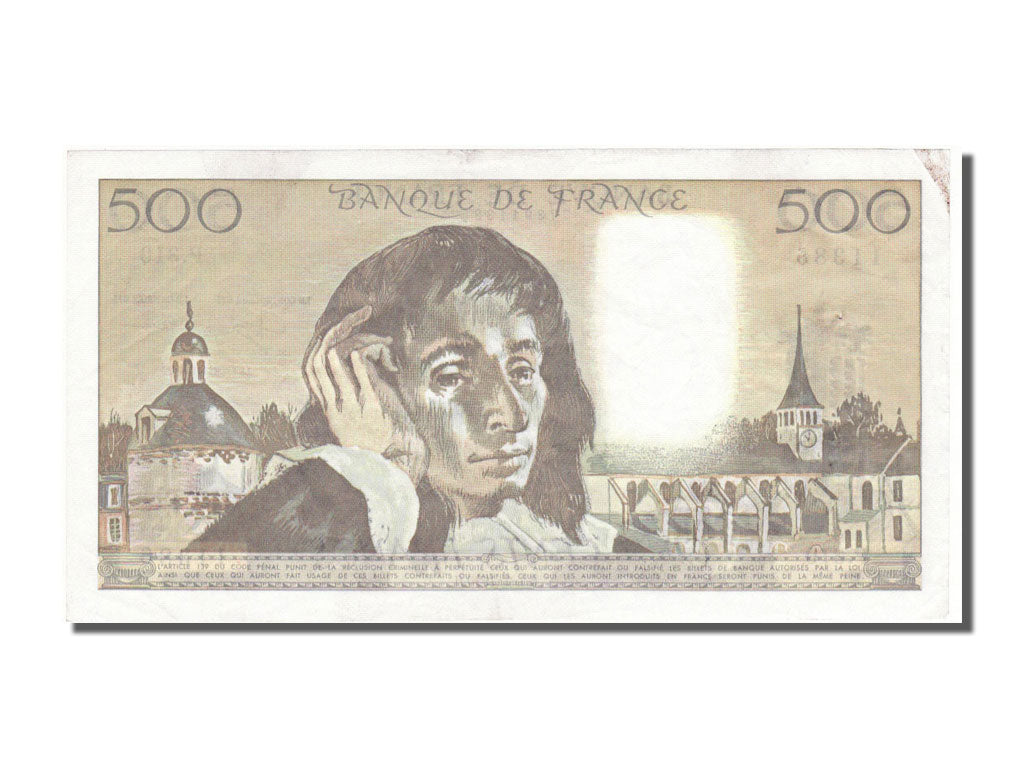 Banknote, France, 500 Francs, 500 F 1968-1993 ''Pascal'', 1990, 1990-02-01
