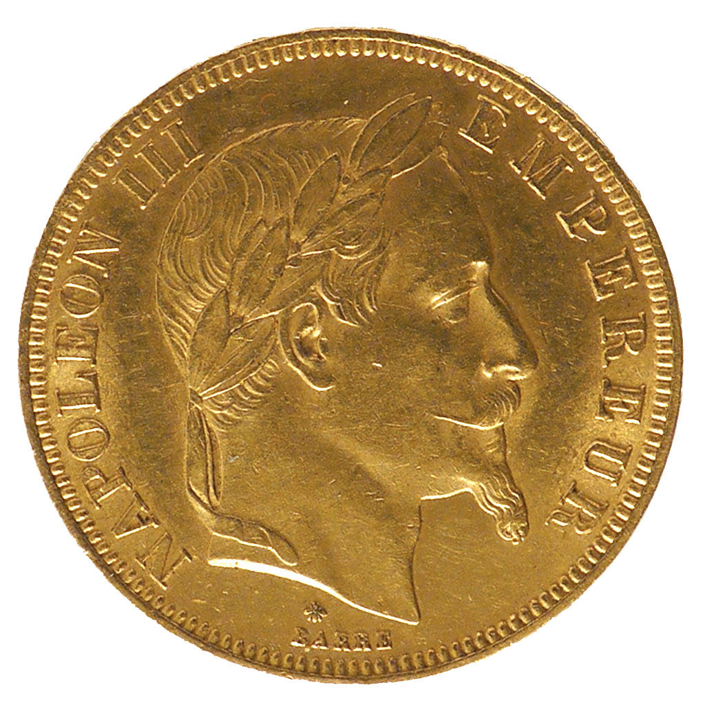 FRANCE, Napoléon III, 50 Francs, 1866, Paris, KM #804.1, AU(55-58), Gold, Gadour