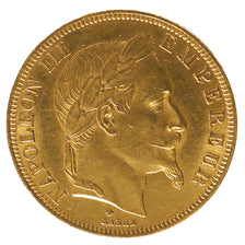 FRANCE, Napoléon III, 50 Francs, 1866, Paris, KM #804.1, AU(55-58), Gold, Gadour
