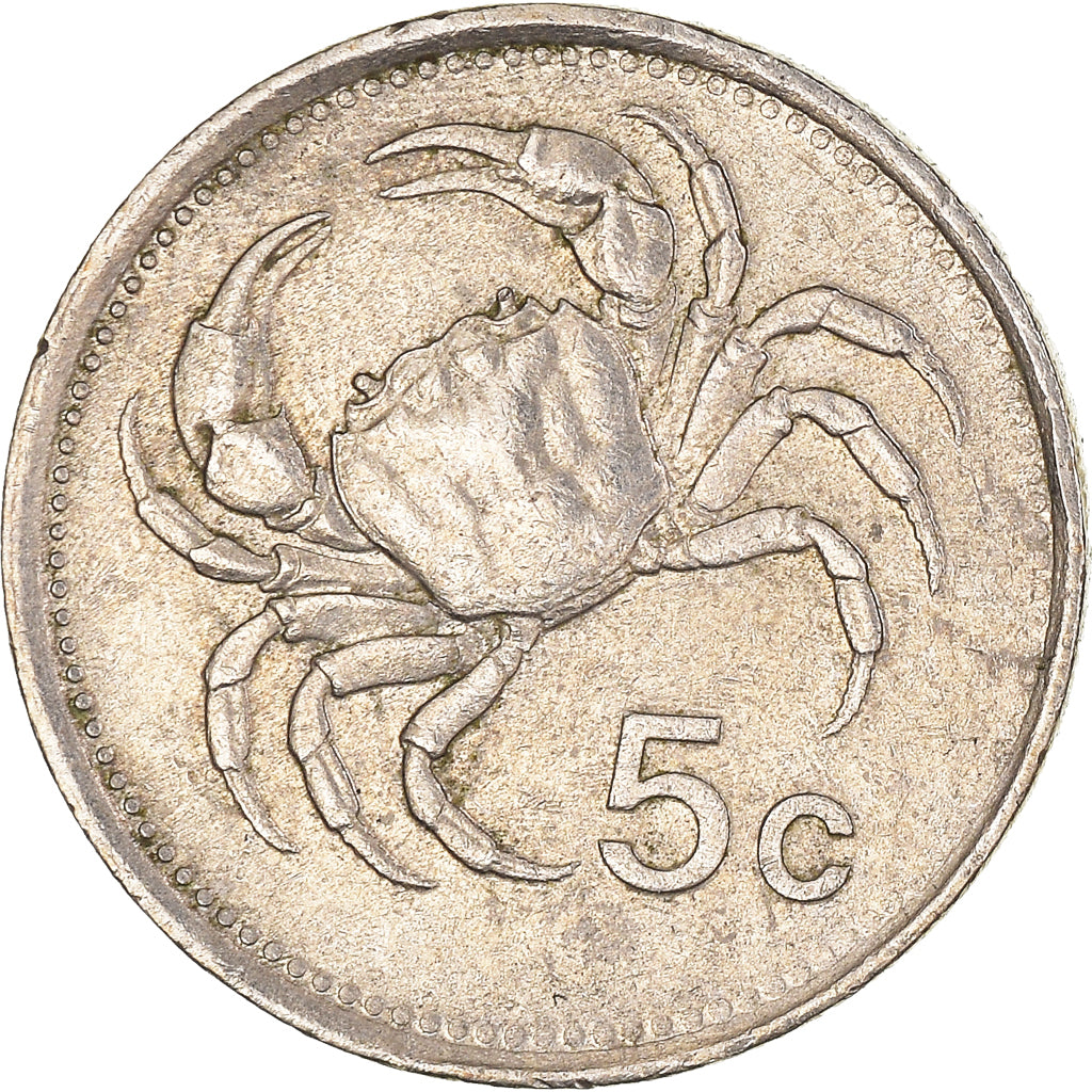 Coin, Malta, 5 Cents, 1986