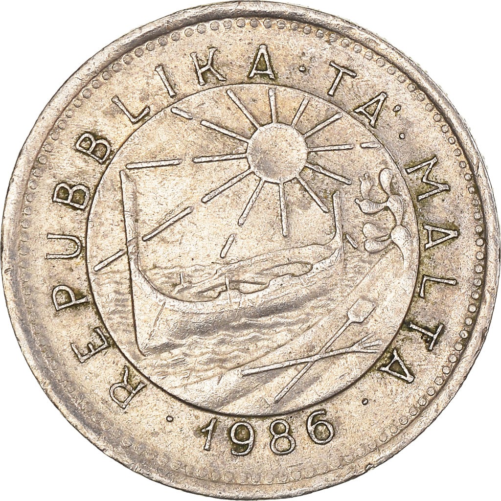 Coin, Malta, 5 Cents, 1986