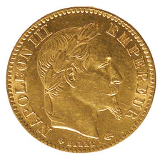Francia, Napoleon III, Napoléon III, 10 Francs, 1866, Strasbourg, BB+, Oro,...