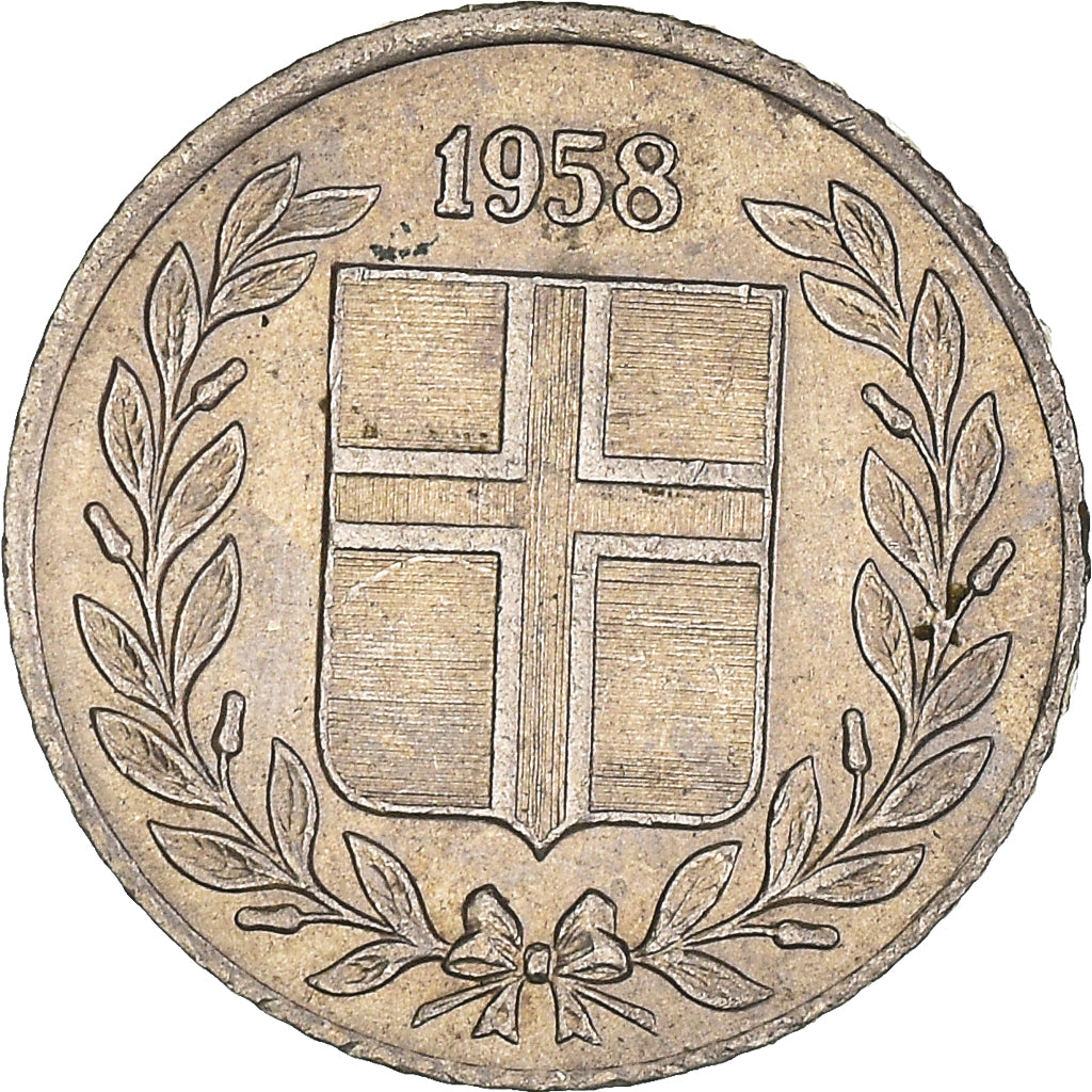 Coin, Iceland, 10 Aurar, 1958