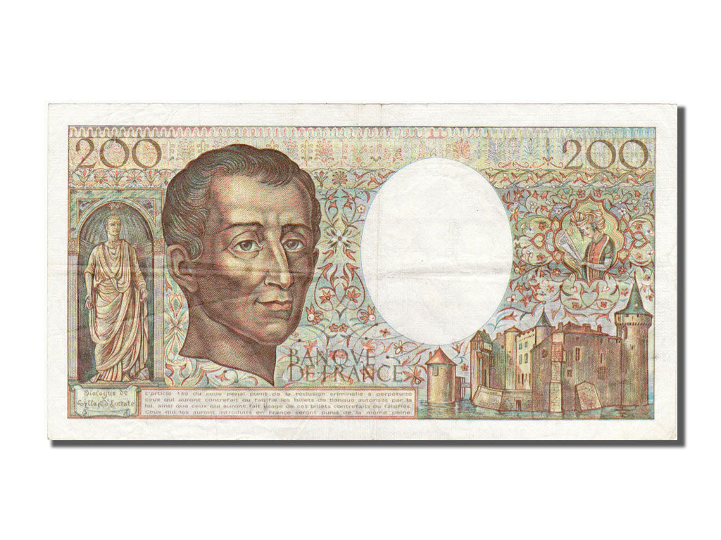 Geldschein, Frankreich, 200 Francs, 200 F 1981-1994 ''Montesquieu'', 1985, VZ