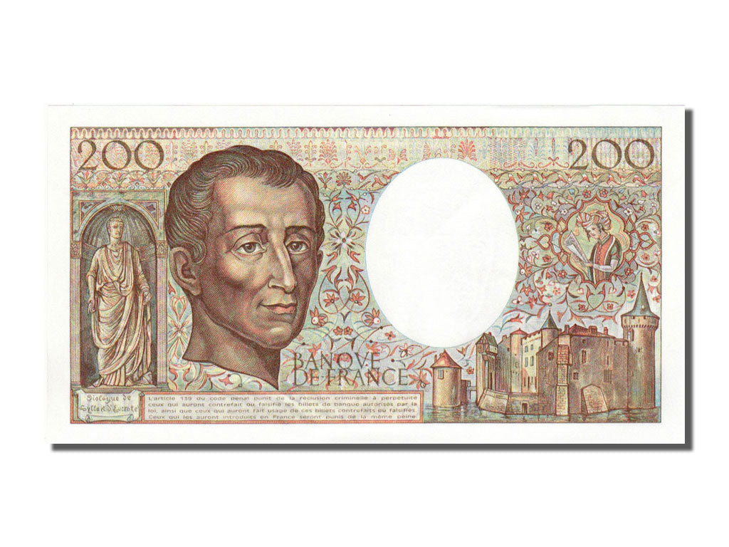 Banknote, France, 200 Francs, 200 F 1981-1994 ''Montesquieu'', 1986, UNC(65-70)
