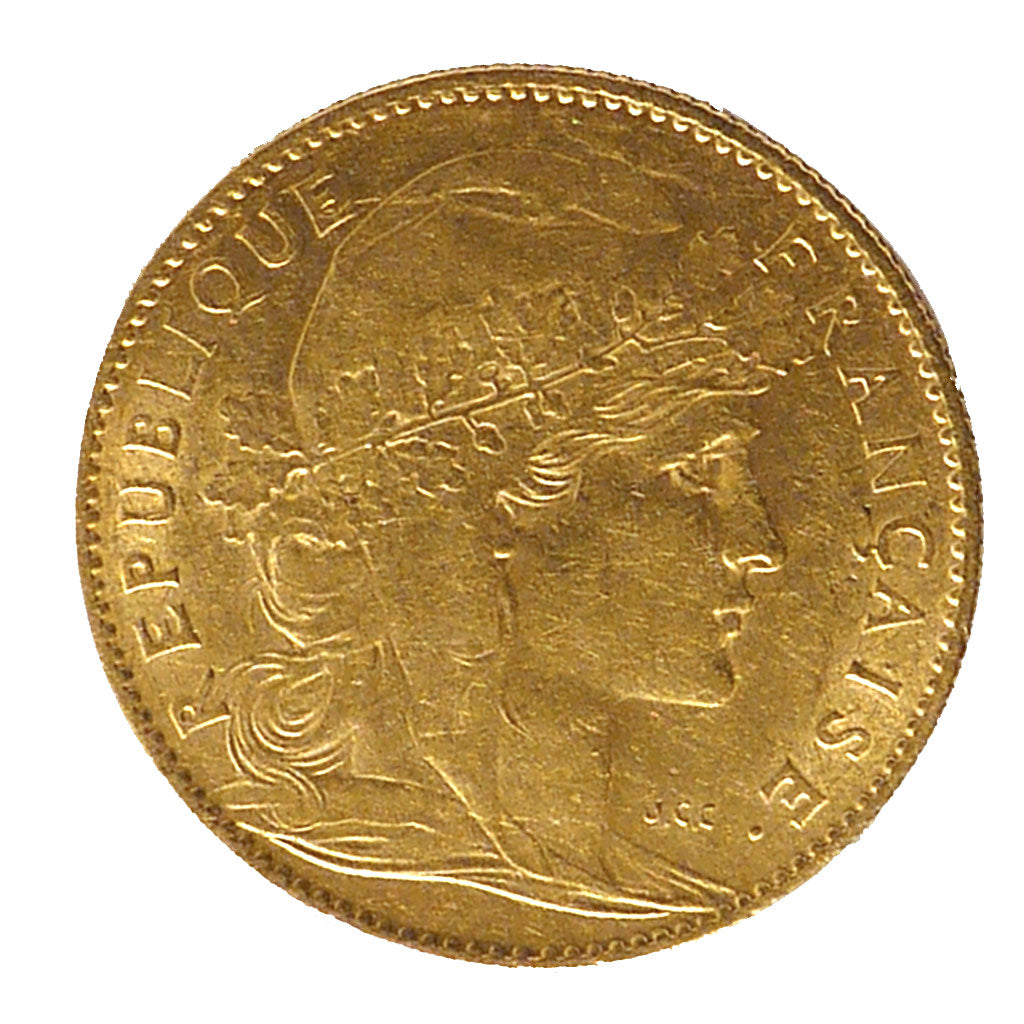 FRANCE, Marianne, 10 Francs, 1901, Paris, KM #846, AU(50-53), Gold, Gadoury...