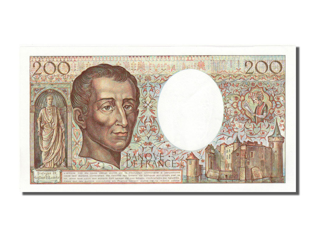 Banknote, France, 200 Francs, 200 F 1981-1994 ''Montesquieu'', 1986, UNC(65-70)
