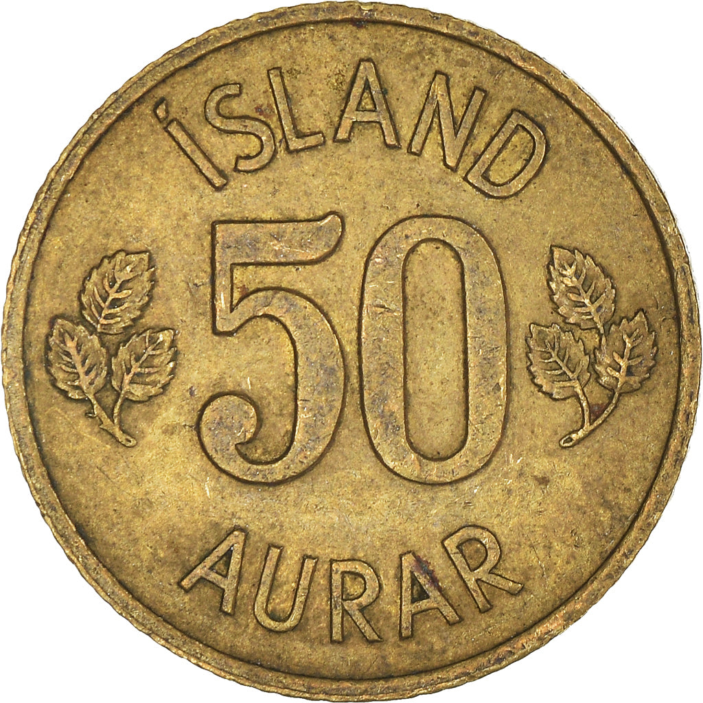 Munten, IJsland, 50 Aurar, 1969