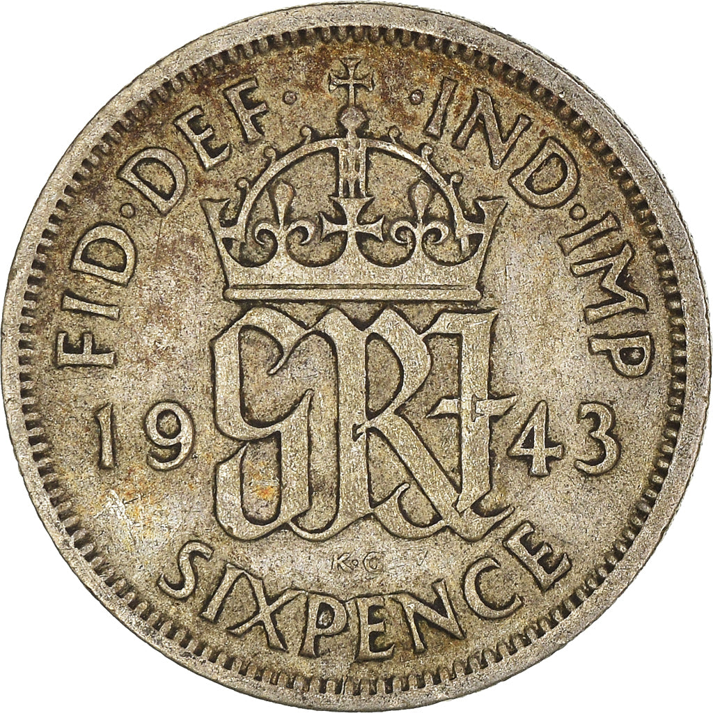 Monnaie, Grande-Bretagne, 6 Pence, 1943