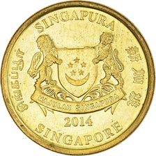 Coin, Singapore, 5 Cents, 2014