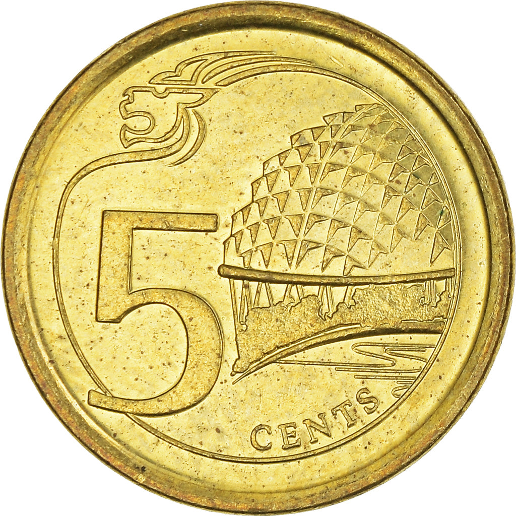 Coin, Singapore, 5 Cents, 2014