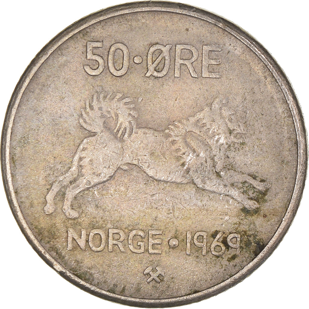 Moeda, Noruega, 50 Öre, 1969
