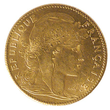 FRANCE, Marianne, 10 Francs, 1914, Paris, KM #846, AU(50-53), Gold, Gadoury...